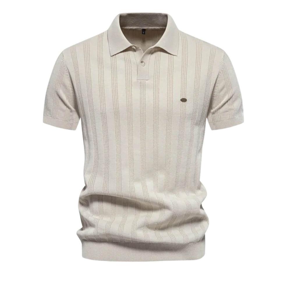 Lorenzo | Premium Poloshirt mit leicht gewebtem Streifen