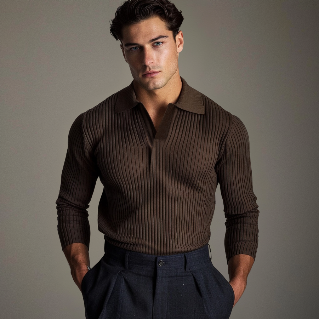 Mason | Herren leichte Poloshirt mit offenem Kragen
