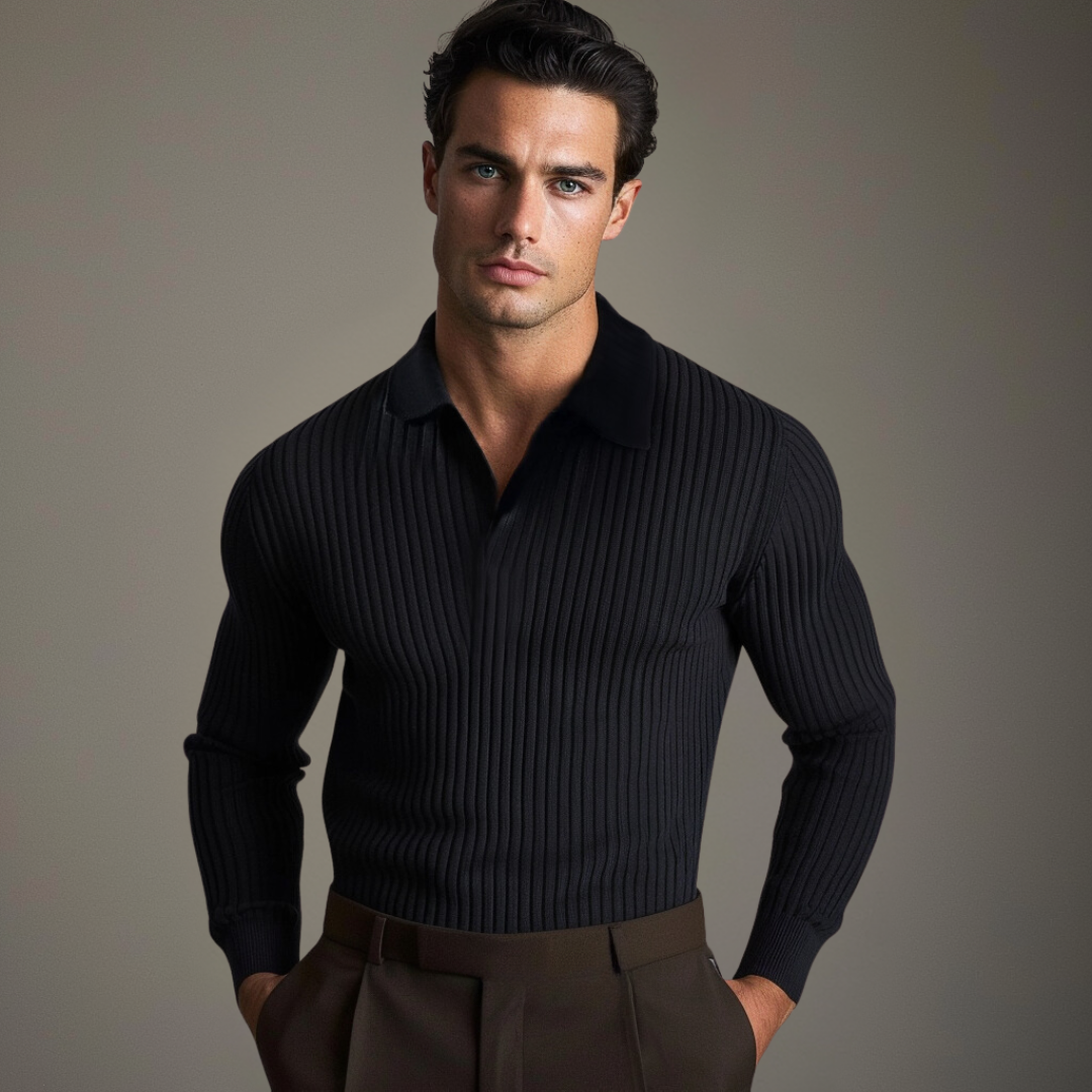Mason | Herren leichte Poloshirt mit offenem Kragen