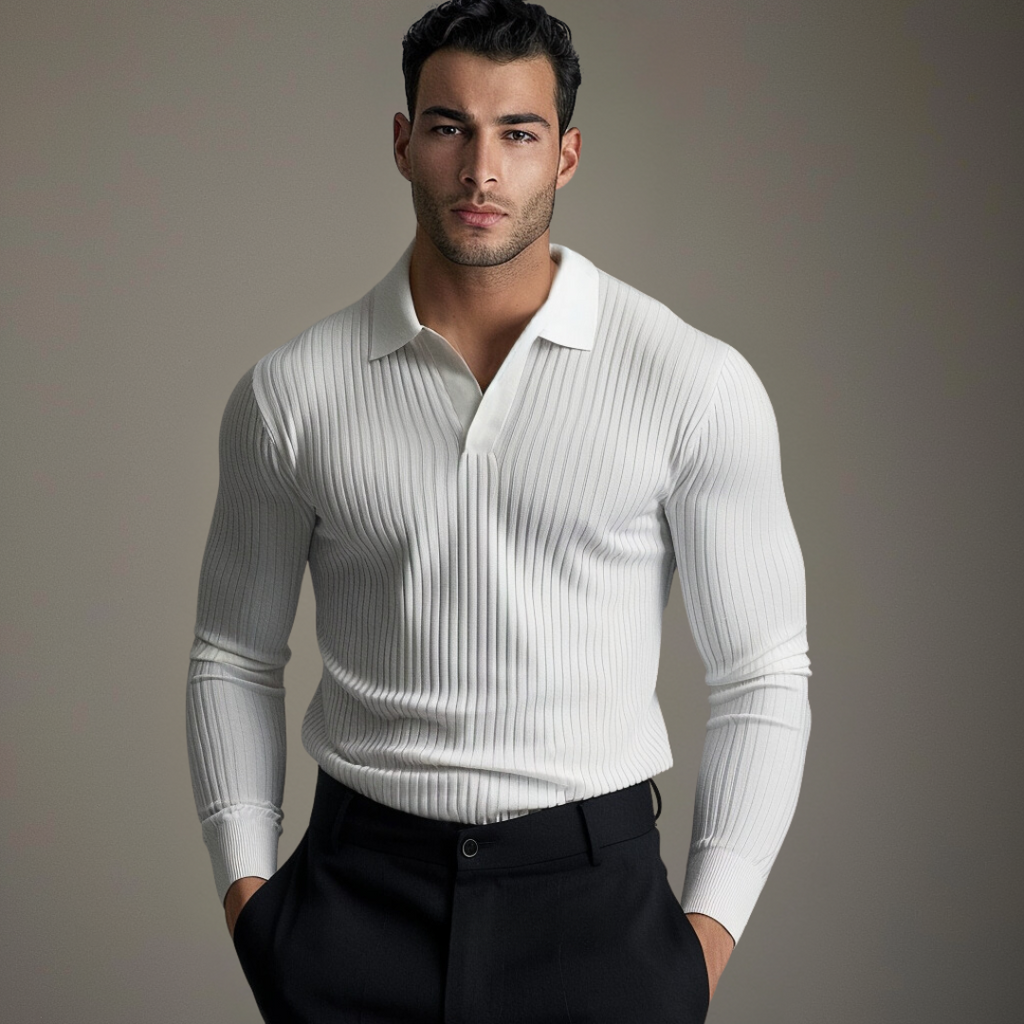 Mason | Herren leichte Poloshirt mit offenem Kragen