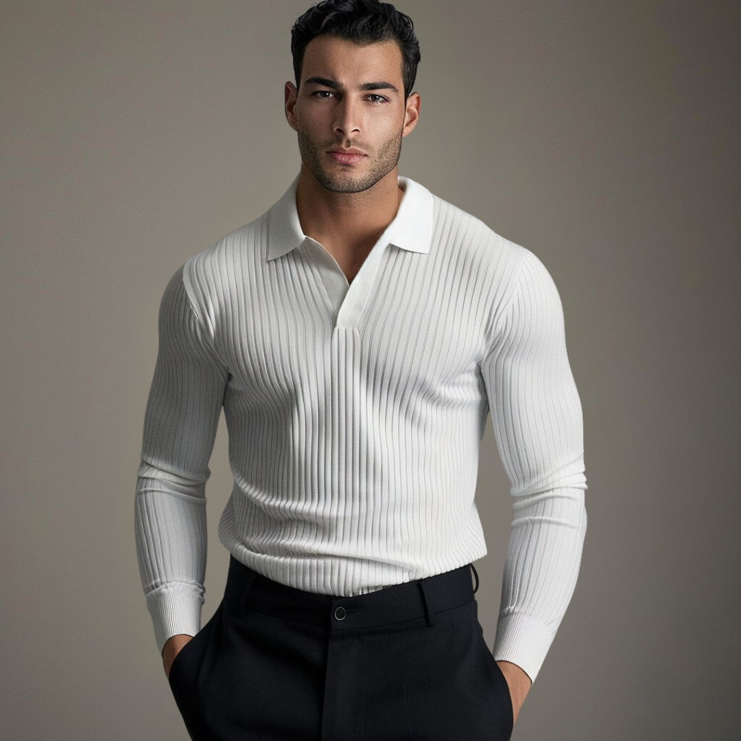 Mason | Herren leichte Poloshirt mit offenem Kragen