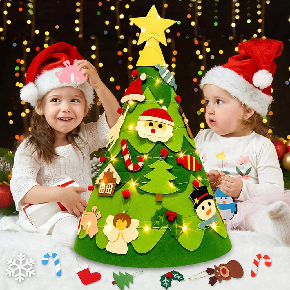 DIY Weihnachtsbaum | Kreativer Filz-Weihnachtsbaum für Kinder
