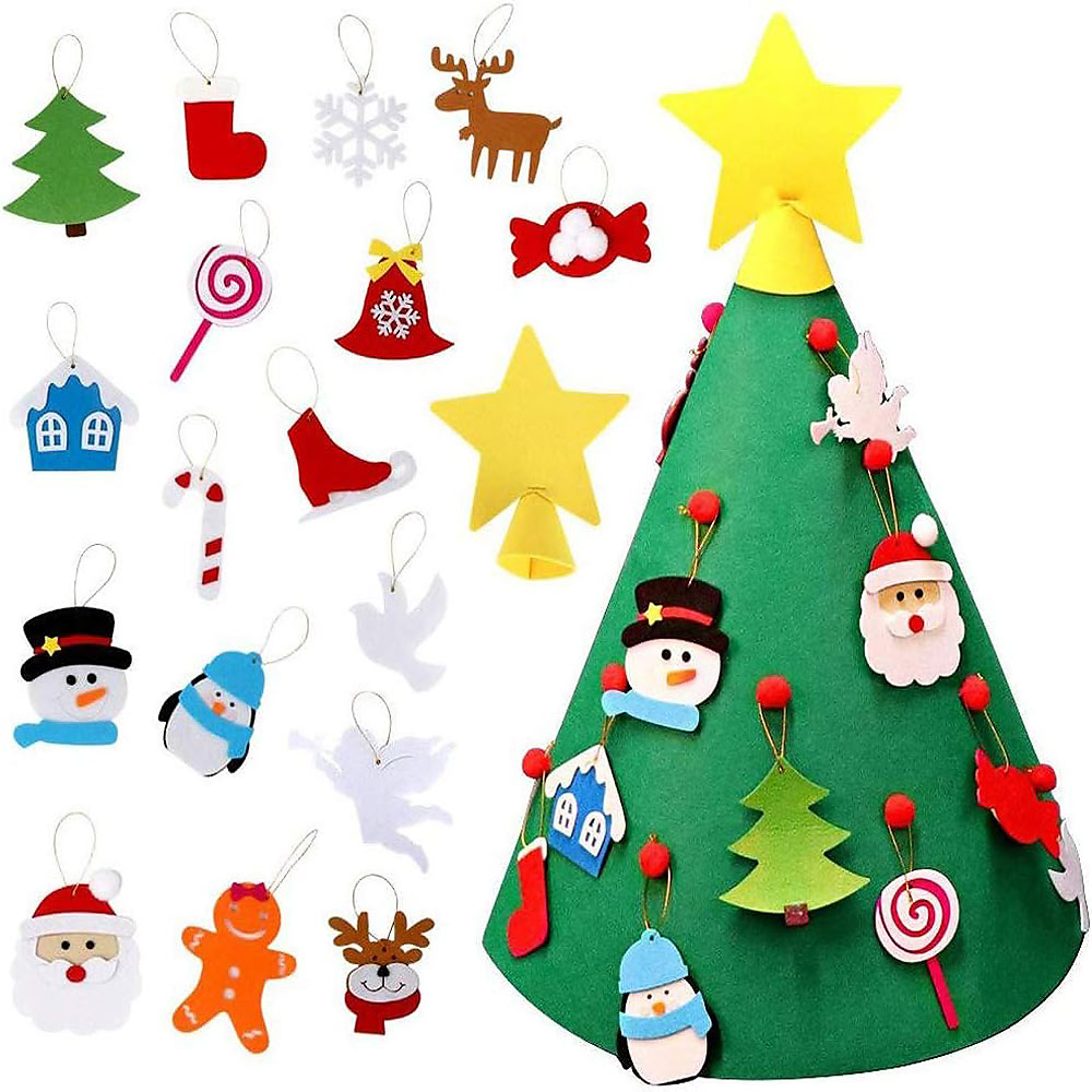 DIY Weihnachtsbaum | Kreativer Filz-Weihnachtsbaum für Kinder