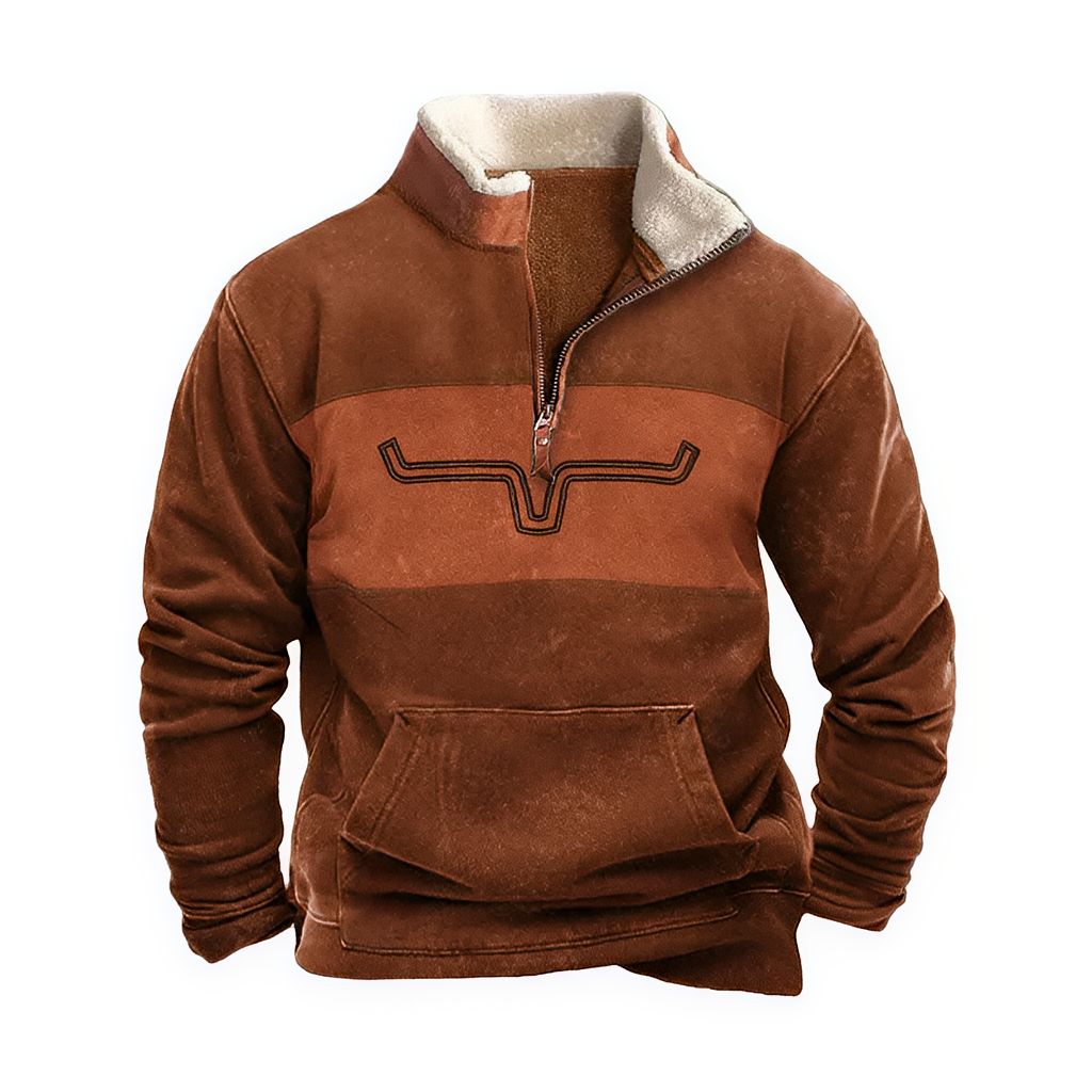 AztecZip | Herren Zip-Up Pullover mit entspannter Passform und Westernakzenten