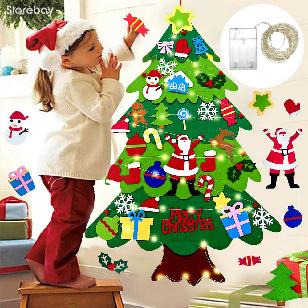 DIY Weihnachtsbaum | Kreativer Filz-Weihnachtsbaum für Kinder