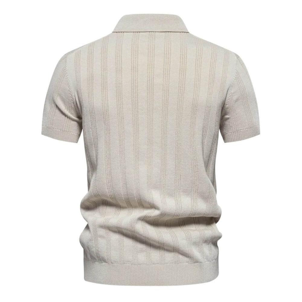 Lorenzo | Premium Poloshirt mit leicht gewebtem Streifen