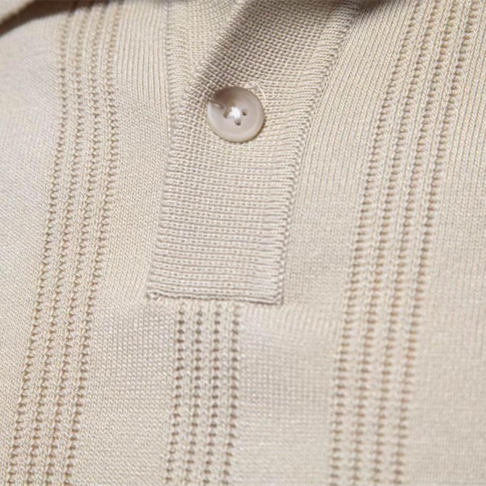 Lorenzo | Premium Poloshirt mit leicht gewebtem Streifen