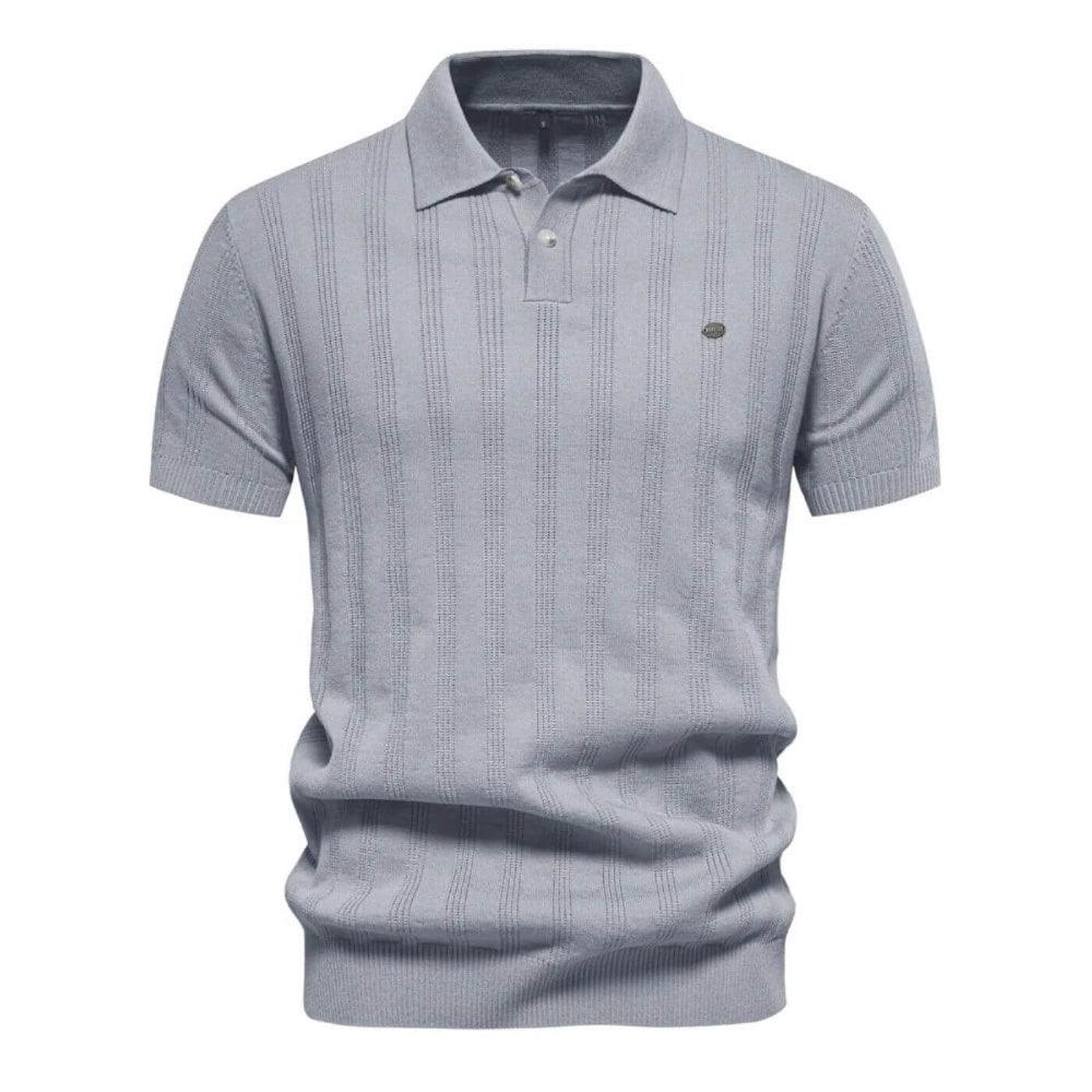 Lorenzo | Premium Poloshirt mit leicht gewebtem Streifen