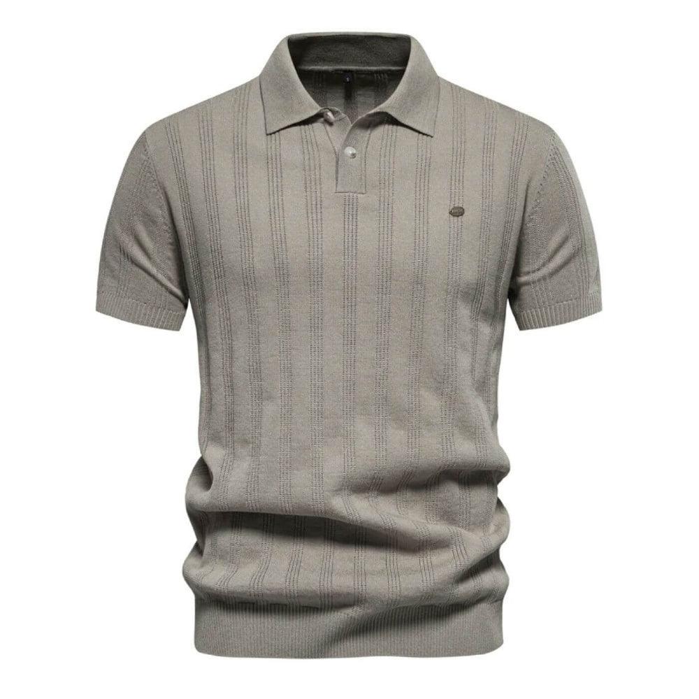 Lorenzo | Premium Poloshirt mit leicht gewebtem Streifen