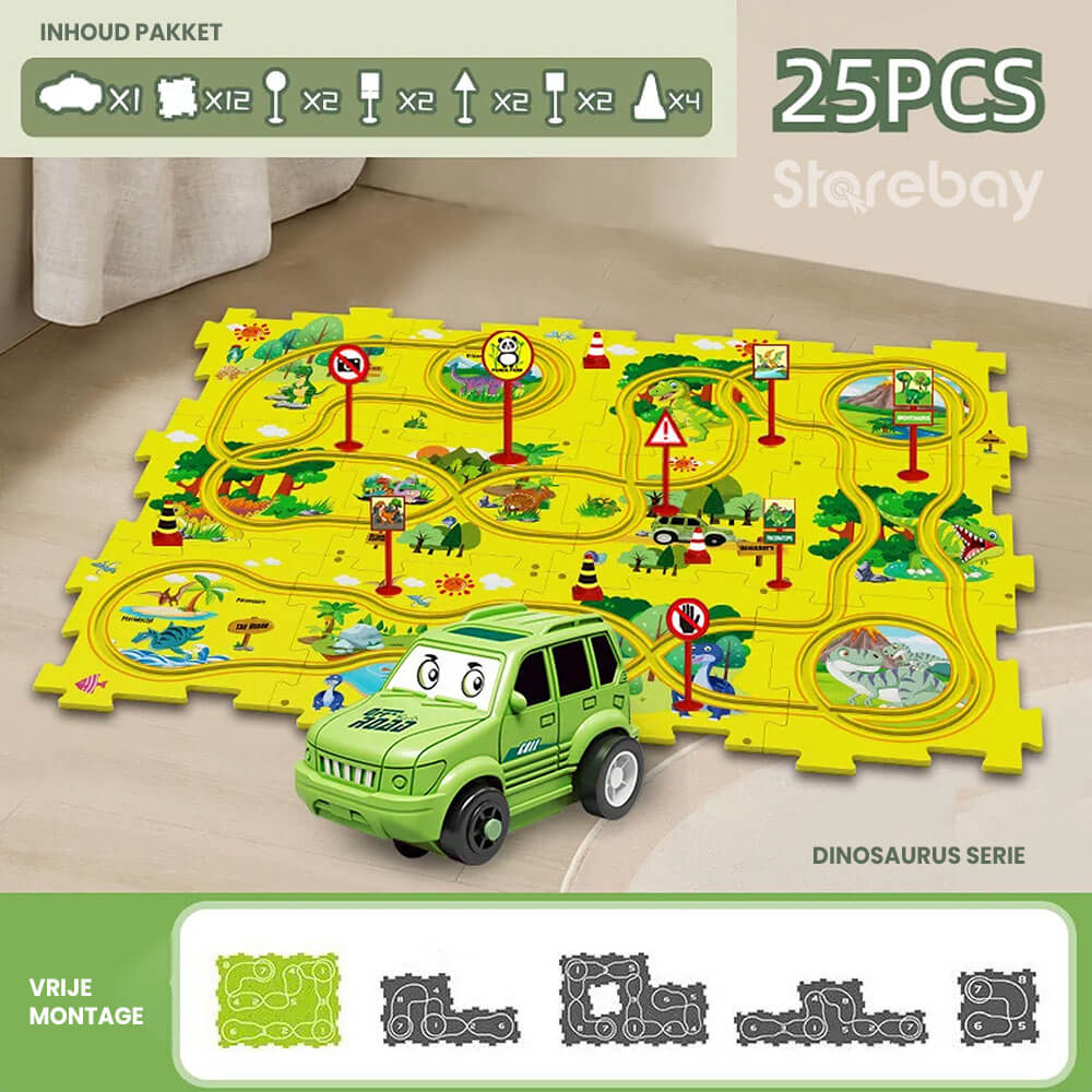 Rennstrecken-Puzzle | Förder die Kreativität deines Kindes
