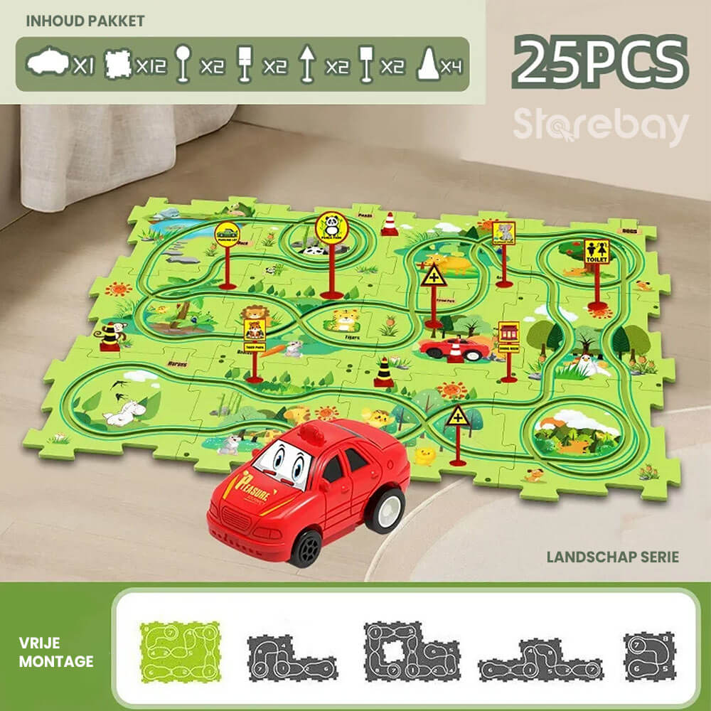 Rennstrecken-Puzzle | Förder die Kreativität deines Kindes
