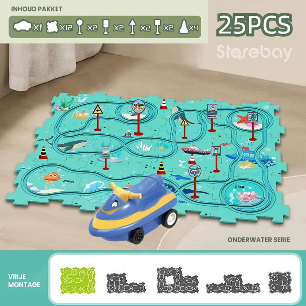 Rennstrecken-Puzzle | Förder die Kreativität deines Kindes