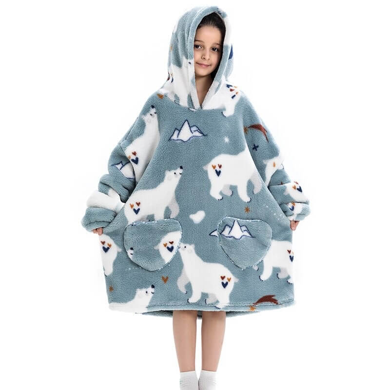Shoodie™ Eisbär | Nie mehr frieren mit dieser warmen Fleece-Hoodie-Decke!