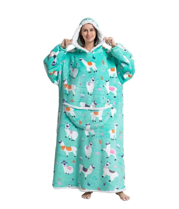 Shoodie™ Alpaca Extra Lang | Nie wieder frieren mit dieser warmen Fleece-Hoodiedecke!!