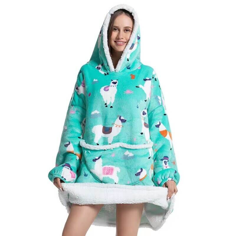 Shoodie™ Alpaka | Nie wieder frieren mit dieser warmen Fleece-Hoodiedecke!