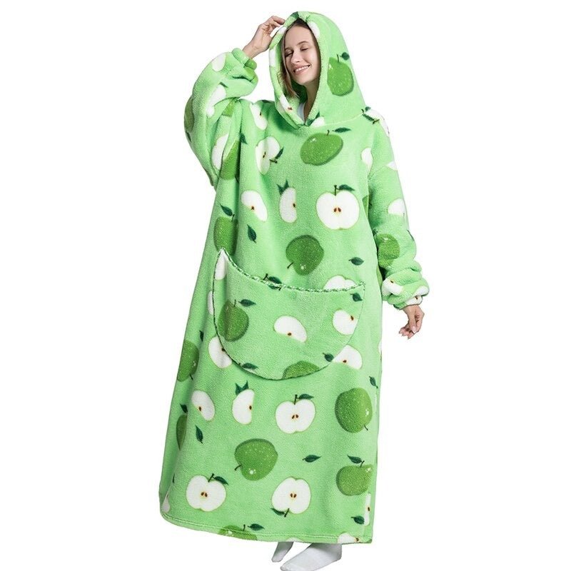 Shoodie™ Apfel Extra Lang | Nie wieder frieren mit dieser warmen Fleece-Hoodiedecke!!
