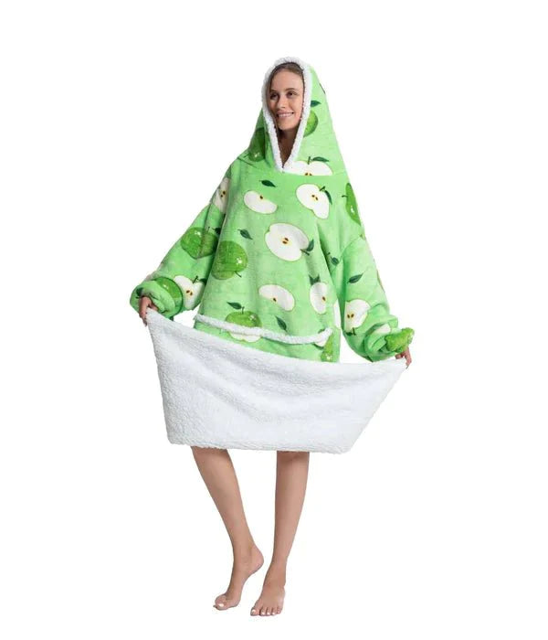Shoodie™ Apfel Extra Lang | Nie wieder frieren mit dieser warmen Fleece-Hoodiedecke!!