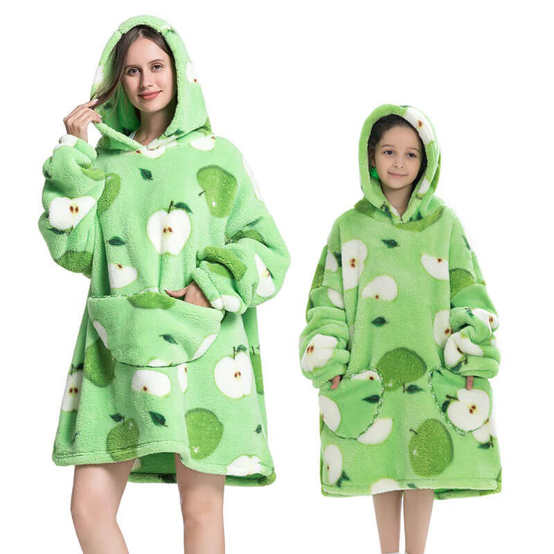 Shoodie™ Apfel | Nie wieder frieren mit dieser warmen Fleece-Hoodiedecke!