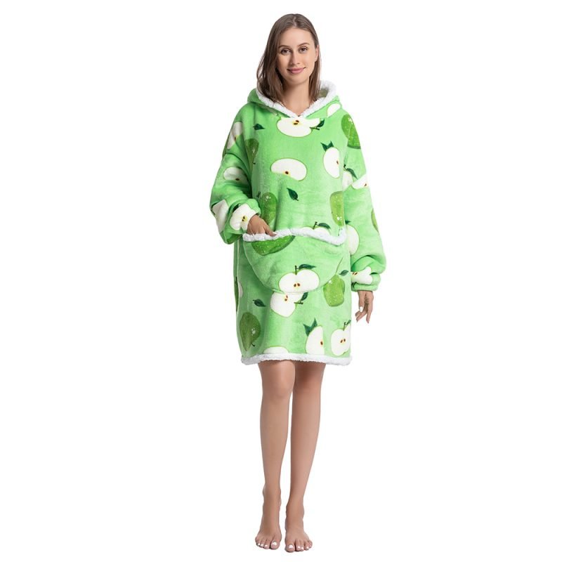 Shoodie™ Apfel | Nie wieder frieren mit dieser warmen Fleece-Hoodiedecke!
