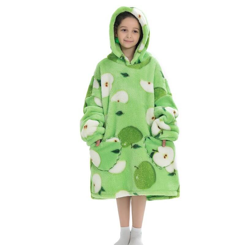 Shoodie™ Apfel | Nie wieder frieren mit dieser warmen Fleece-Hoodiedecke!