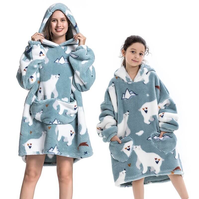 Shoodie™ Eisbär | Nie mehr frieren mit dieser warmen Fleece-Hoodie-Decke!