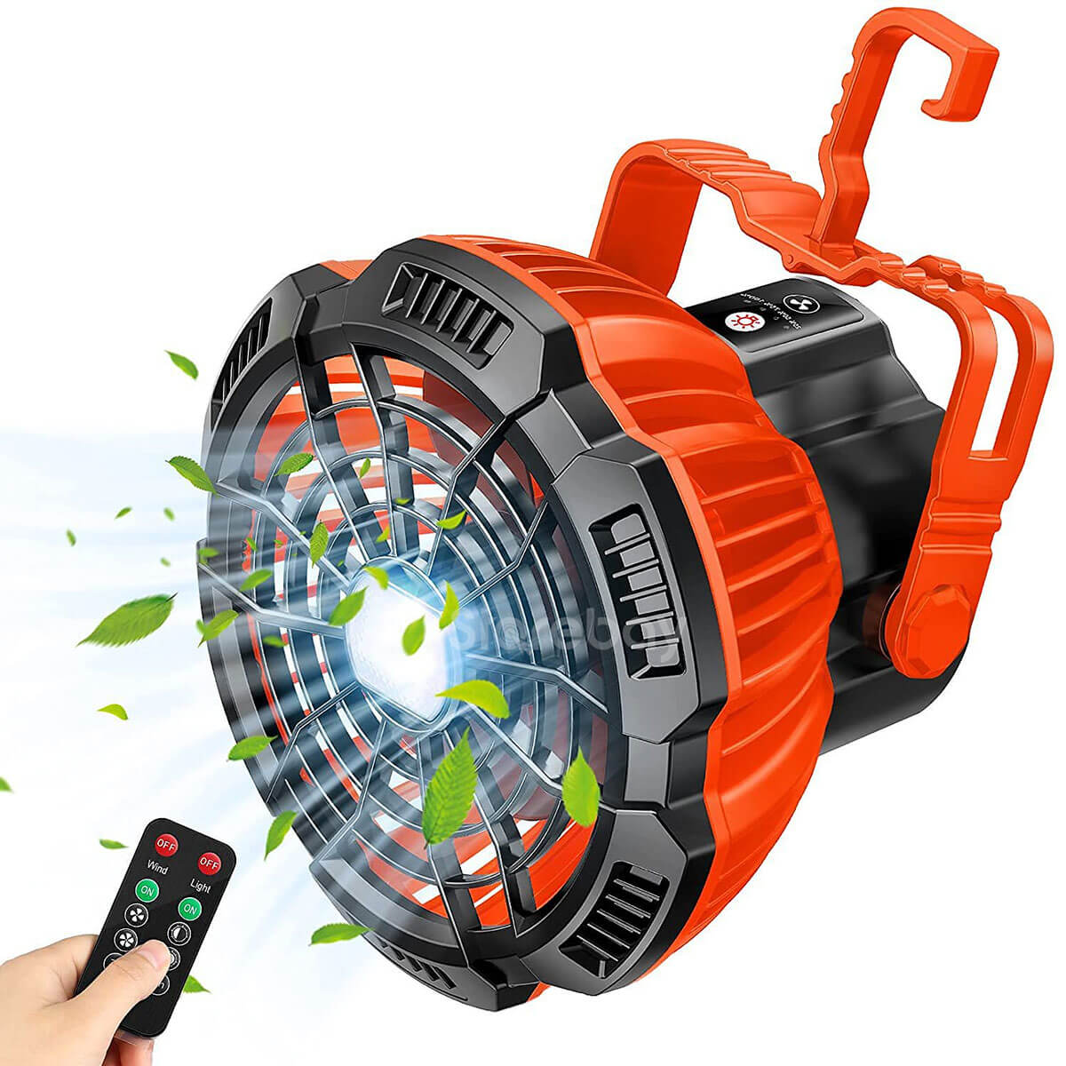 Tragbarer Camping-Ventilator + LED-Lampe - Leicht und leise im Gebrauch