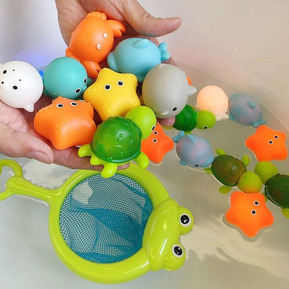 Magische Badekamerfreunde | Badspielzeug, das im Wasser leuchtet